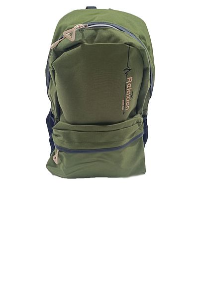 Relaxion Rucsac de școală din țesătură hidrofugă cu 2 compartimente RLX8630-Kaki