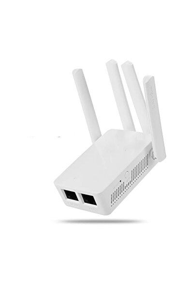 FOXMAG24 Wi-Fi Network Extender Amplifier, 4 Antennas, Repeater, Built-in Server, White