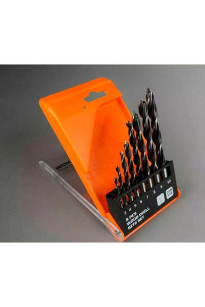 Brillo Set of 8 wood drill bits, 3–10 mm, various sizes, for power drill