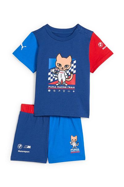 Puma BMW Half Sleeves Toddler T-shirt and Shorts Set - Blue