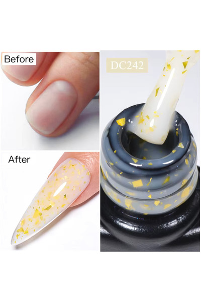 Belora Gel pentru Extensie Rapidă 7ML Cu Sclipici Auriu