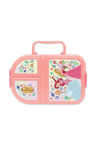 TSUMAB Disney Princess Bento Lunch Box for Girls – 3 Compartment Pink Floral