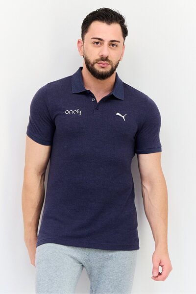 Puma Men Slim Fit Spread Collar Short Sleeve Outdoor Polo Shirt, Navy