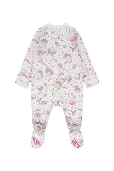 Nike NKG Flow-Ral AOP 100% Cotton Footed Cover Sail Onesie for Kids - White