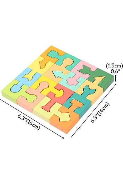 Yelajoy Wooden Shapes Puzzles Blocks,Geometric Montessori Toys Jigsaw 3D Shape STEM Sorter,Gift for Kids