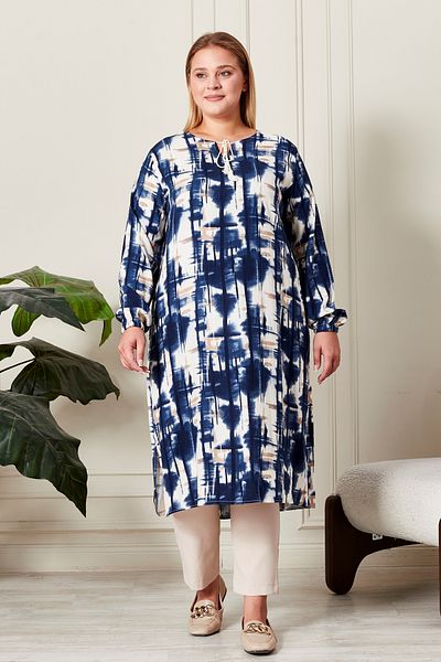Ferace Women's Plus Size Drawstring Tunic