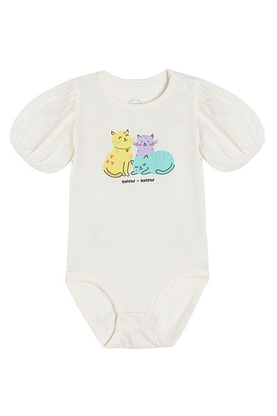 SMYK Graphic Bodysuit With Pants Set - White