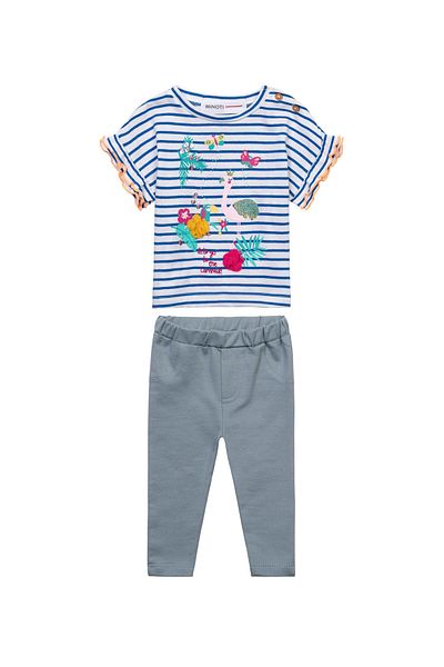 Minoti - T-Shirt and Jegging Set-Blue/White