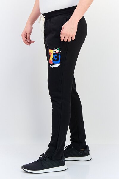 Puma Men Sportswear Fit Graphic Print Basketball Sweatpants, Black