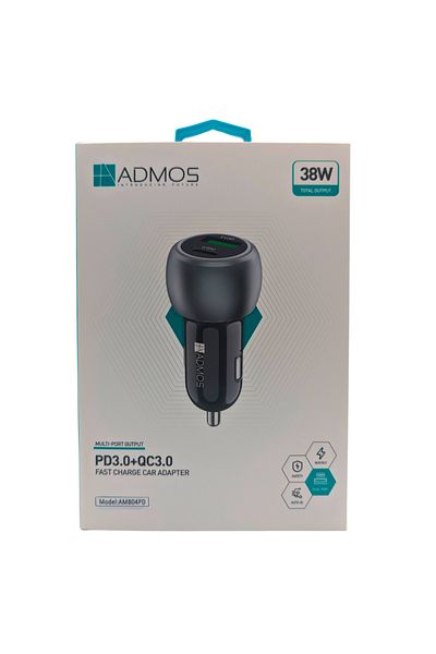 ADMOS Multi-port output PD3.0+QC3.0 Fast Charger Car Adapter (model: AM804PD)
