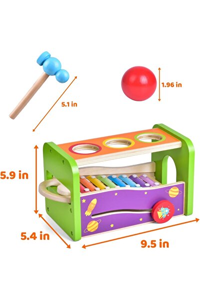 Yelajoy Hammering Pounding Toys,Wooden Educational Toy, Developmental Fine Motor Montessori Learning Toy
