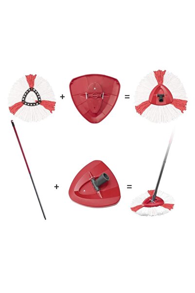 PAA-home Set tija telescopica cap mop si rezerva mop compatibile cuEasy Wring/ Turbo / Ultraspin