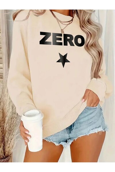 uyguntarz Unisex Zero Printed Oversize Sweatshirt