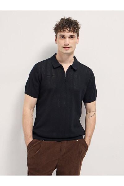 The Bear House تي شيرت رجالي بتصميم بولو، مصنوع من نسيج قطني قابل للتنفس، ومل...