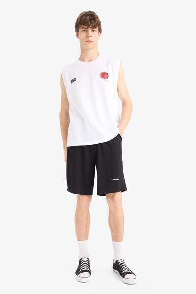 DeFacto New Season Boxy Fit Back Printed Crew Neck Undershirt