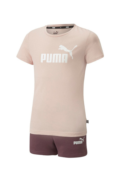 Puma Logo Tee and Shorts Set - Beige