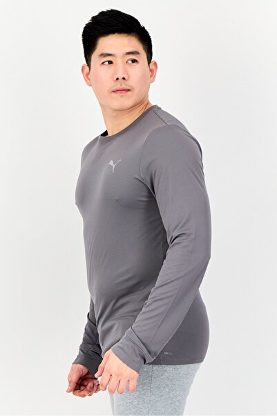 Puma Men Sportswear Fit Long Sleeve Running T-Shirts, Grey