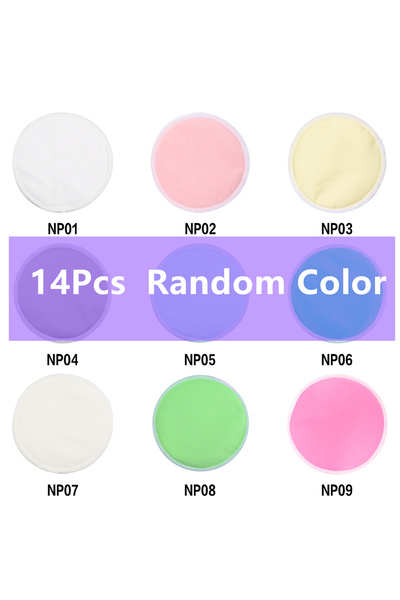 Choice3 14Pc-Random Color 14Pcs 3-layer Washable Nursing Pads Ultra-thin Desi...