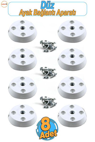 Badem10 8 Adet Düz Beyaz Zigon Sehpa Ayağı Tabanı Mobilya Masa Açılı Orta Seh...