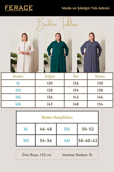Ferace Women's Large Size Hijab Seasonal Wear Exit Cap