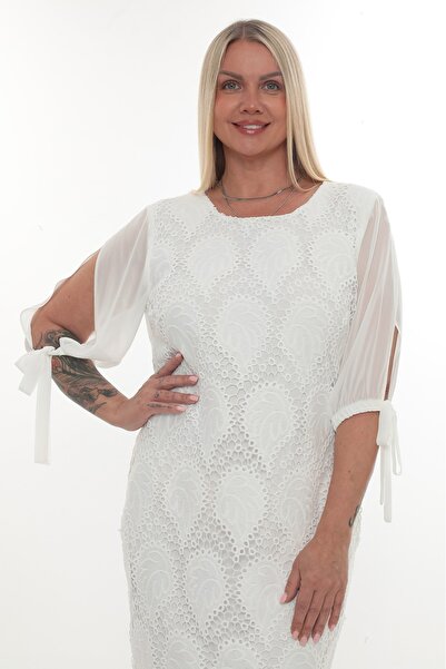 etselements Dress Sleeves Tulle Tie Closure Lace Model 7193