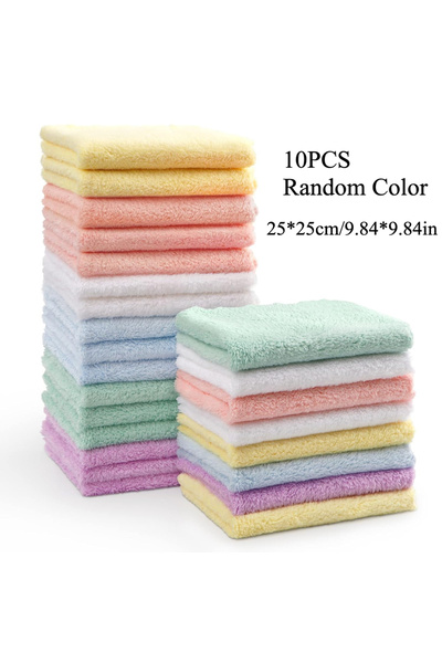 Choice 10pcs-25cm 10 Pack Baby Washcloths Coral Fleece Baby Bath Face Towel Absorbent & Soft Burp Cloth Was