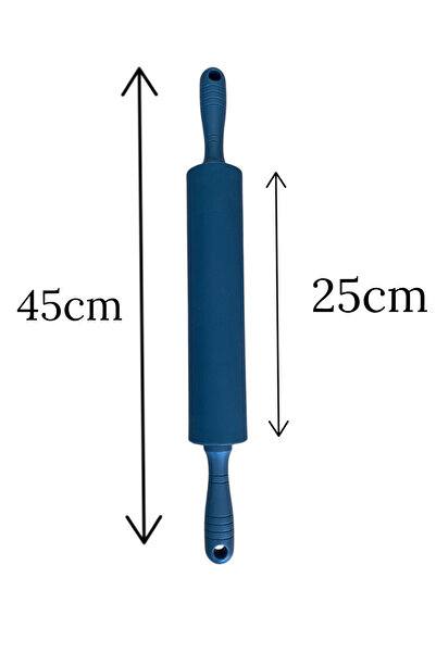 Multiamo Large Size Silicone Dough Rolling Mat Plastic Handle Silicone Roller Metal Dough Cutting Apparatus Gray