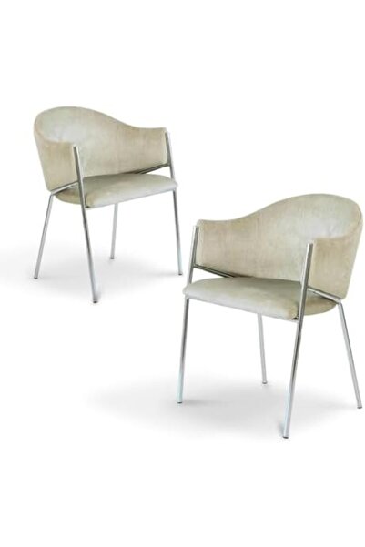 Vanity Living Modern Armchair Set of 2 With Velvet Fabric, 79.5cm Accent Dining Room Chair For Bedro