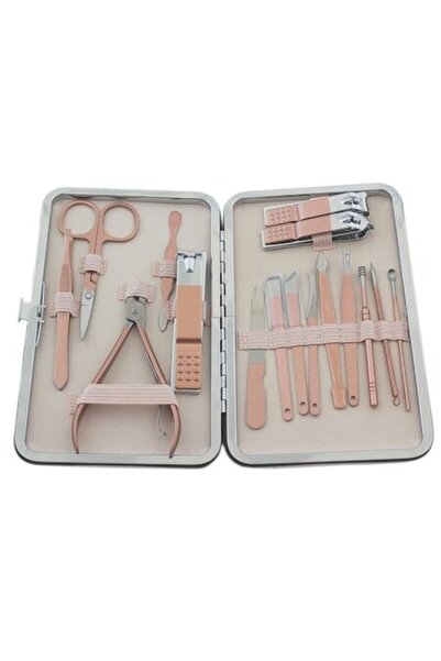 Aptel Set manichiură și pedichiură, cu clește, foarfecă și pilă, 16 piese, oț...