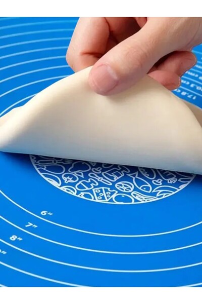 Multiamo Large Size Silicone Dough Rolling Mat Bamboo Handle Silicone Roller Metal Dough Cutting Apparatus Salmon