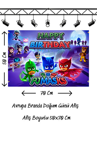 snowparty Pj Maskeliler Pj Maske Temalı Doğum Günü Afişi