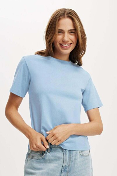 Seeh Baby Blue basic cu mânecă scurtă pentru femei tricou SH280