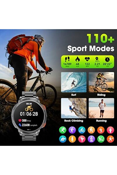 Generic Haulvean Military Smartwatch for Men with Bluetooth Calls, 1.85" HD Display, 730 mAh Battery, IP68 F