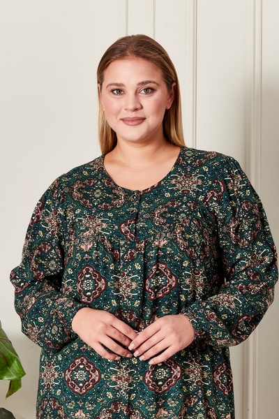 Ferace Women's Plus Size Ethnic Pattern Robe Dress