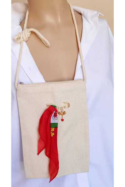 shop Natural Raw Gabardine 100% Cotton Zippered Cloth Crossbody Bag – 20X15 cm Travel & Daily Use