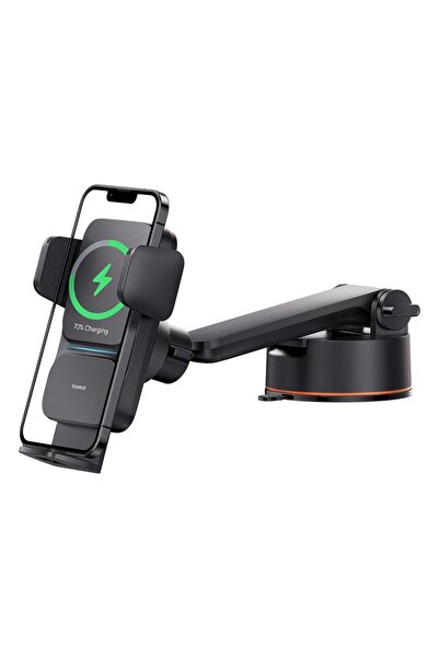 Baseus Suport auto multifuncțional pentru telefon, 15W, montare pe bord, P35, Lexgard, negru