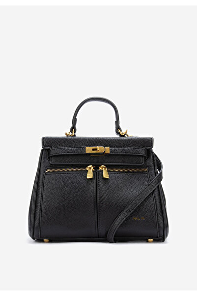 B T Shoes Černá rukojeť kabelky Erixa