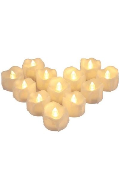 OEM Set 12 lumânări LED, lumină caldă, plastic, 4x3,6cm