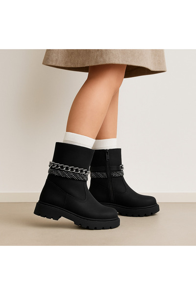 JOJO KIDS Girl's Waterproof Boots, Cold Weather Resistant Boots, Zipper, Fleece Lining, Non-Slip Sole