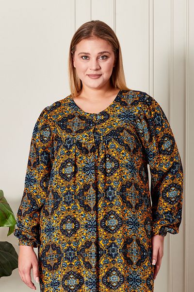 Ferace Women's Plus Size Ethnic Pattern Robe Dress