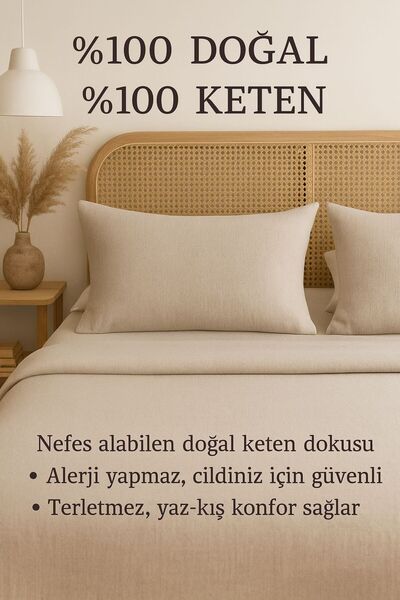 XAMANTHA 100% Linen Cotton Pillowcase – Set of 2 (50X70 cm) |   Breathable, Allergy-Free, Sweat-Free