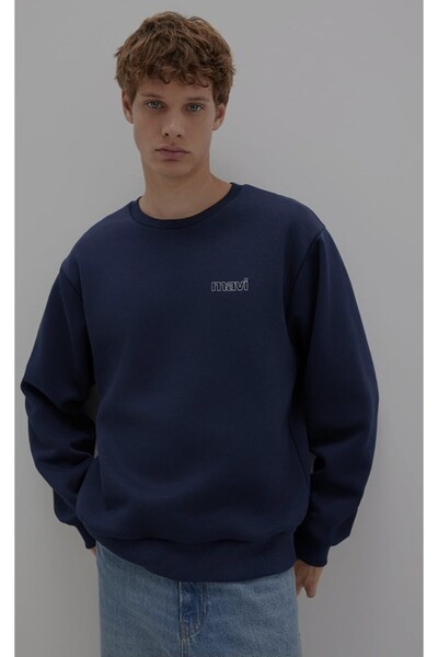 Mavi BASKILI SWEATSHIRT Koyu Lacivert