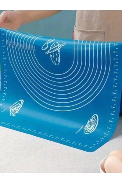 Multiamo Large Size Silicone Dough Rolling Mat Plastic Handle Silicone Roller Metal Dough Cutting Apparatus Salmon