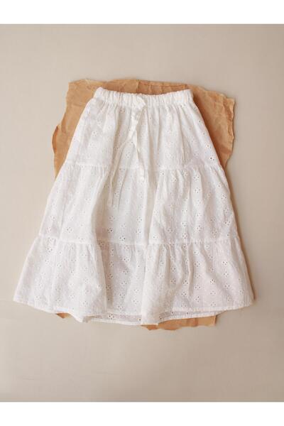 Oh La La Koala For Little Ones White Brode Girl Skirt