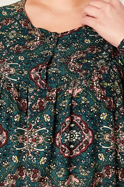 Ferace Women's Plus Size Ethnic Pattern Robe Dress