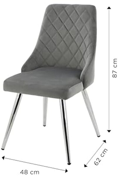 Vanity Living Dining Chair Sets with Velvet Fabric, 87cm Accent Chair for Dining Room with Gold Fini