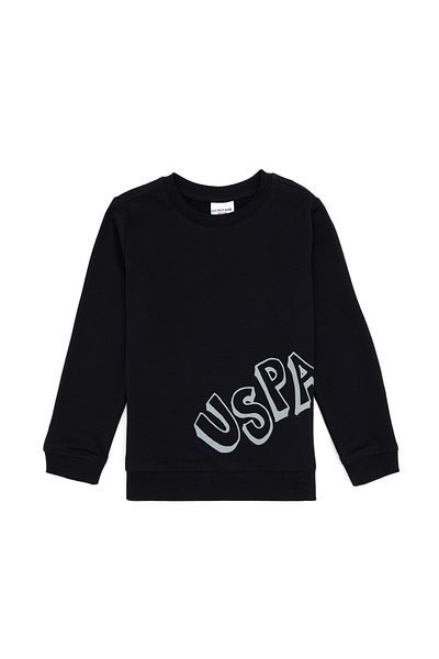 U.S. Polo Assn. Boy's Black Basic Sweatshirt 50313979-Vr046