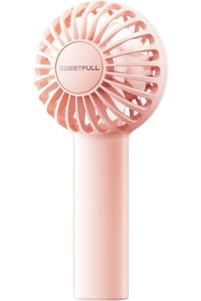 SWEETFULL مروحة صغيرة محمولة - مروحة يدوية قابلة لإعادة الشحن بقوة 2000 مللي أمبير في الساعة، 3 سرعات، USB، تصميم لطيف
