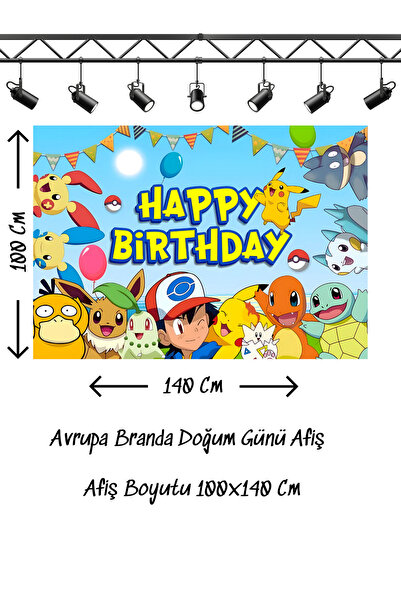 snowparty Banner tematic Pokemon pentru ziua de naștere