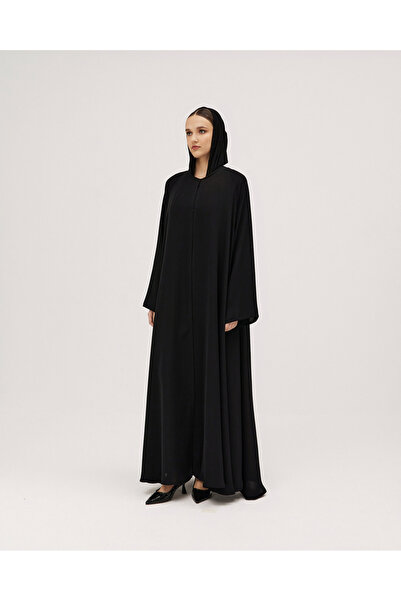 SOROSE SA عباية إنترنت دبل كلوش بتصميم طقطق وأكمام واسعة - أسود - عباية دبل كلوش